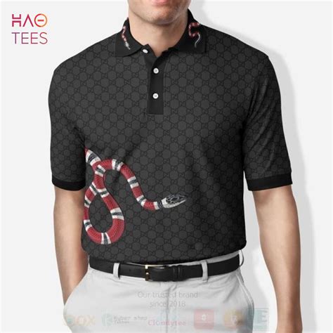 gucci snake t shirt black vertical stripe|gucci polo shirt snake collar.